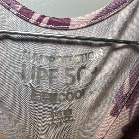32 Degrees Cool Purple Print Sun Protection UPF 50+ Long Sleeve Top size S - Picture 2 of 10